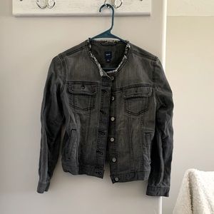 Gap gray distressed jacket size XL child